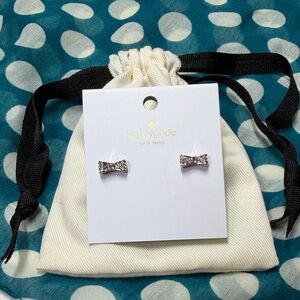 kate spade silver crystal bow stud earrings